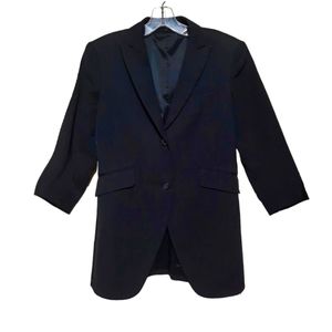 THEORY Shrunken Double Stretch Jacket Blazer Black Single Breasted 2 But…